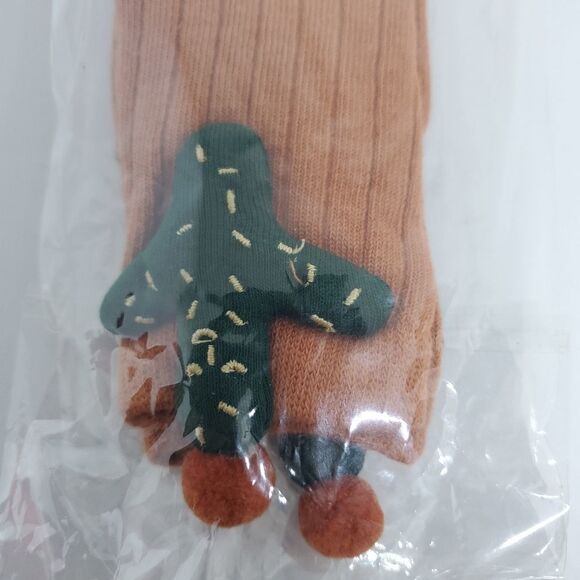 NWT Tiny Alpaca Orange & Green Cactus Socks - Picture 5 of 7